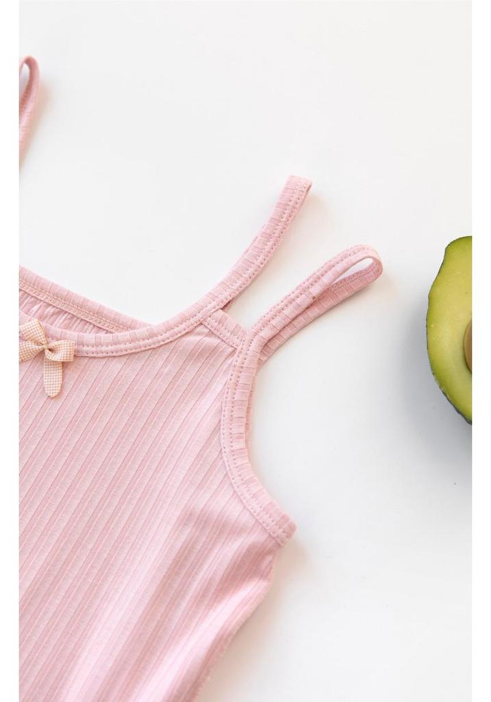 Children's Summer Strappy Tank Top with Sweet Bow - Comfortable Modal Fabric