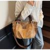 American retro casual handbag large capacity pleated personalized shoulder bag street tide commuter women messenger bag