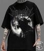 Vintage 90s Wolf Graphic T-Shirt: Howling Werewolf Design