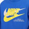 Nike Kids Logo Solid Color Round Neck Pullover Sweatshirt Kids sweatshirt Blue FJ6525-480