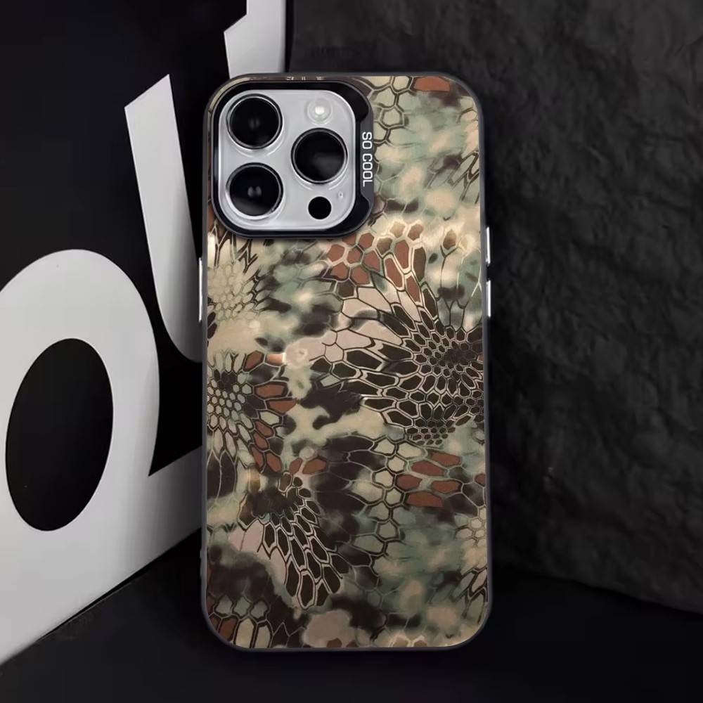 

Snake Skin Camouflage Phone Case For iPhone 17,16,15,14,13,12,11 Plus,Pro Max,XS,Colorful Silver Phone case Funda Cover iPhone16plus