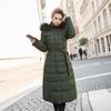 Giacca invernale da donna lunga imbottita in cotone, sottile sopra il ginocchio, imbottita