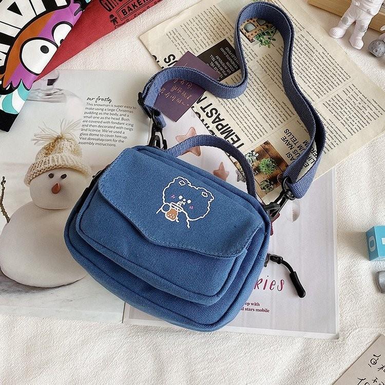Cute Cartoon Canvas Crossbody Bag For Women 2024 New Stylish And Elegant