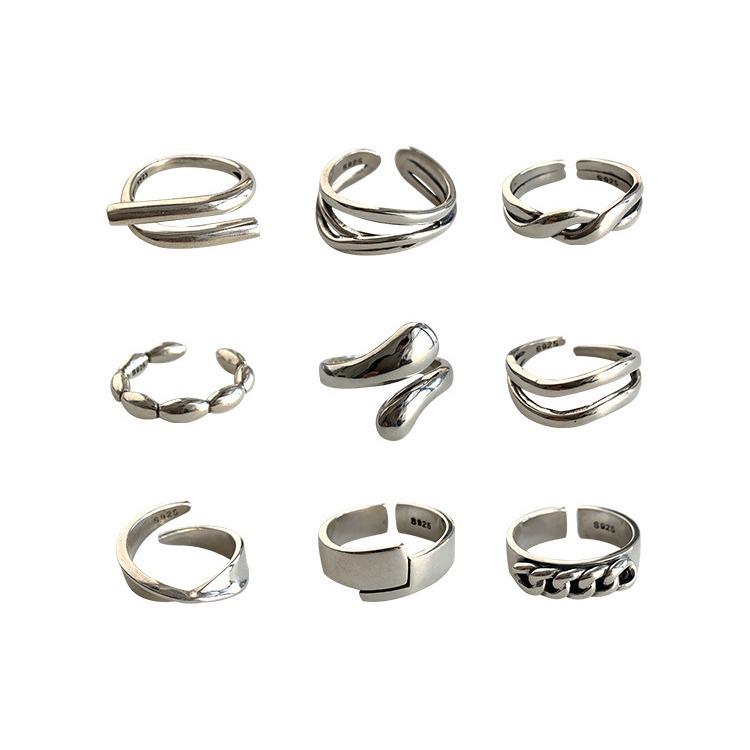 S925 Sterling Silver Retro-Style Heavywork Index Finger Ring