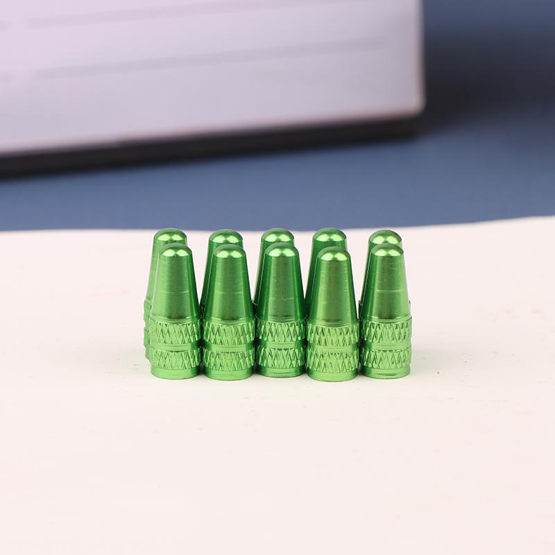 10pcs Aluminum Alloy Tire Prest Valve Cap Road Bike Covered Protector Road Tyre Dustproof Bike Presta Valve Valve Stems 1