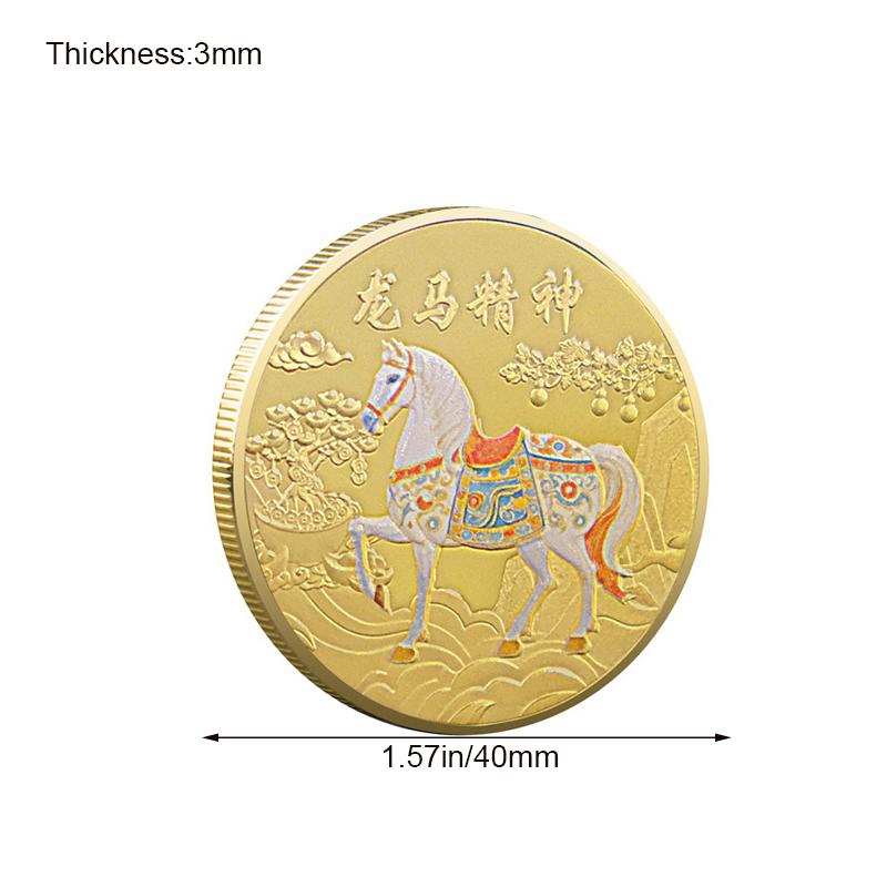 2026 New Year 40Mm Chinese Coins Lucky Animal Horse Collectible Coins Metal Collection Coin Souvenir Silver Gold Memory Medals