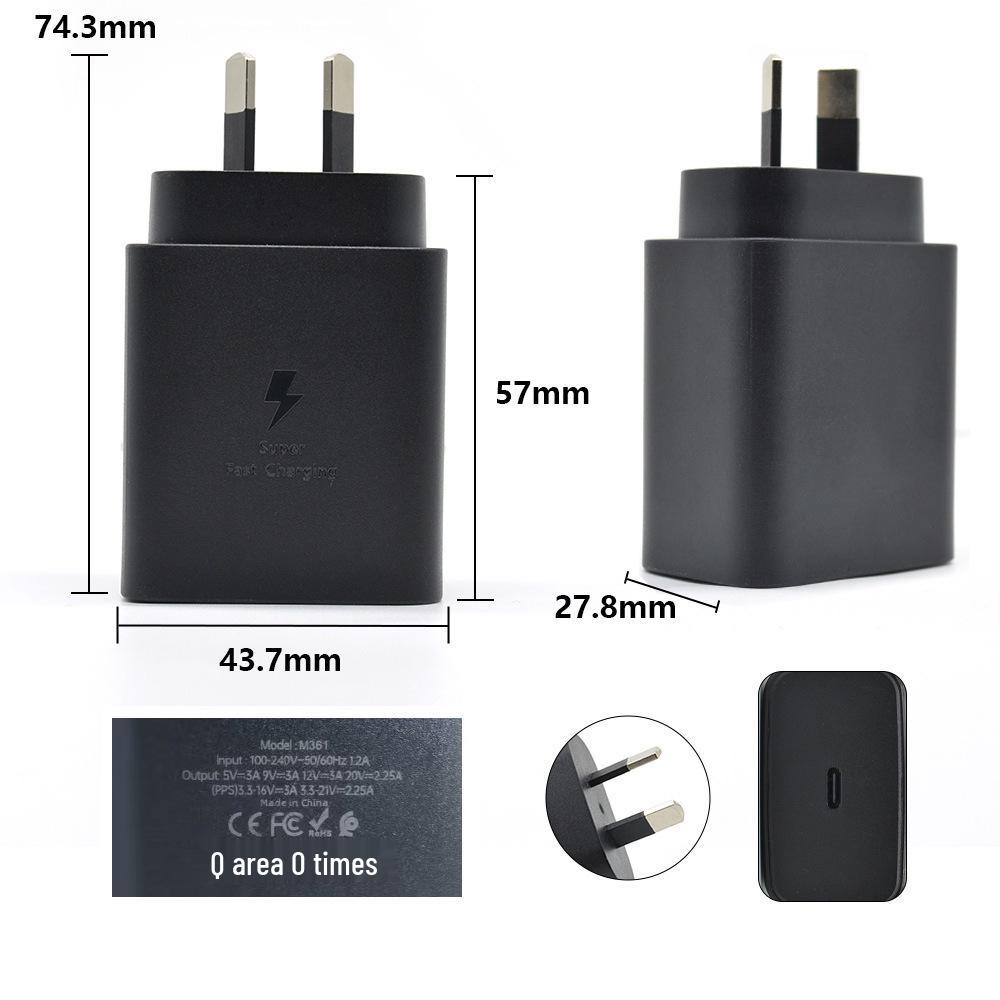 45W Fast Charger for Samsung S24 - Compatible with EU, US, and UK Standards