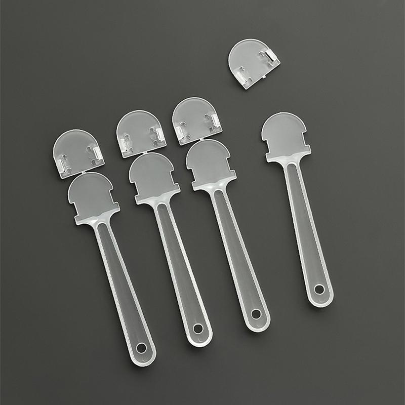 100Pcs Transparent Fan Handles for Diy Crafts Wedding Party Favors Kids Handmade Materials Christmas Plastic Fan Parts Bulk Set