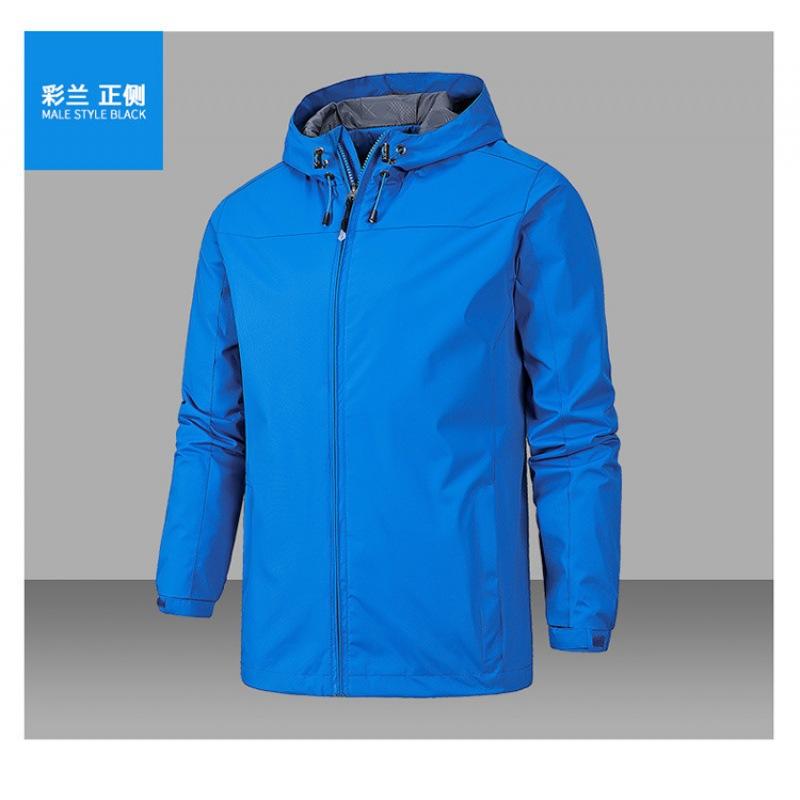 SPring and Autumn Men's Storm Jacket Fashion Port Wind with Hooded Windproof Coat Tooling Youth Tide Big Pocket Des