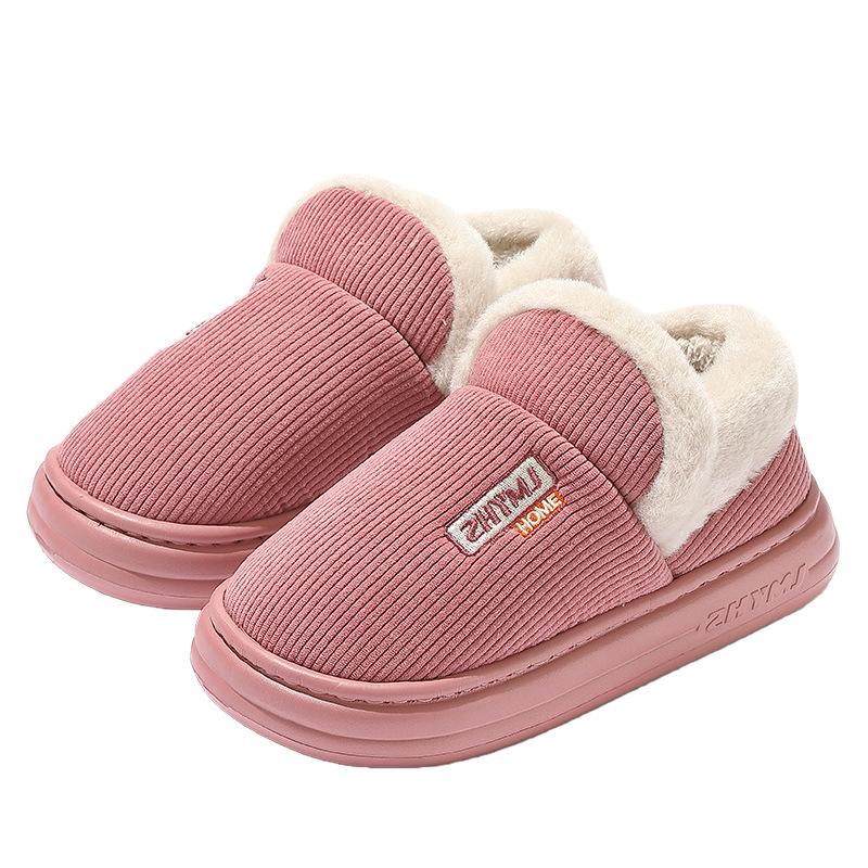 Fleece thermal cotton slippers home indoor thick bottom non-slip external wear middle-aged and elderly wear-resistant thick bottom cotton mop