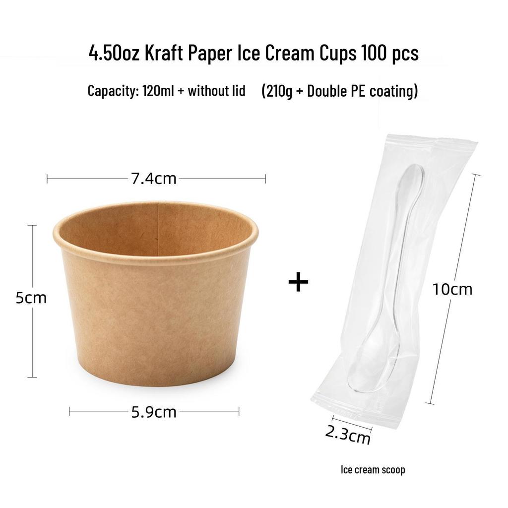 Bellflower Disposable Ice Cream and Yogurt Paper Cups, Portioning Small White Bowls