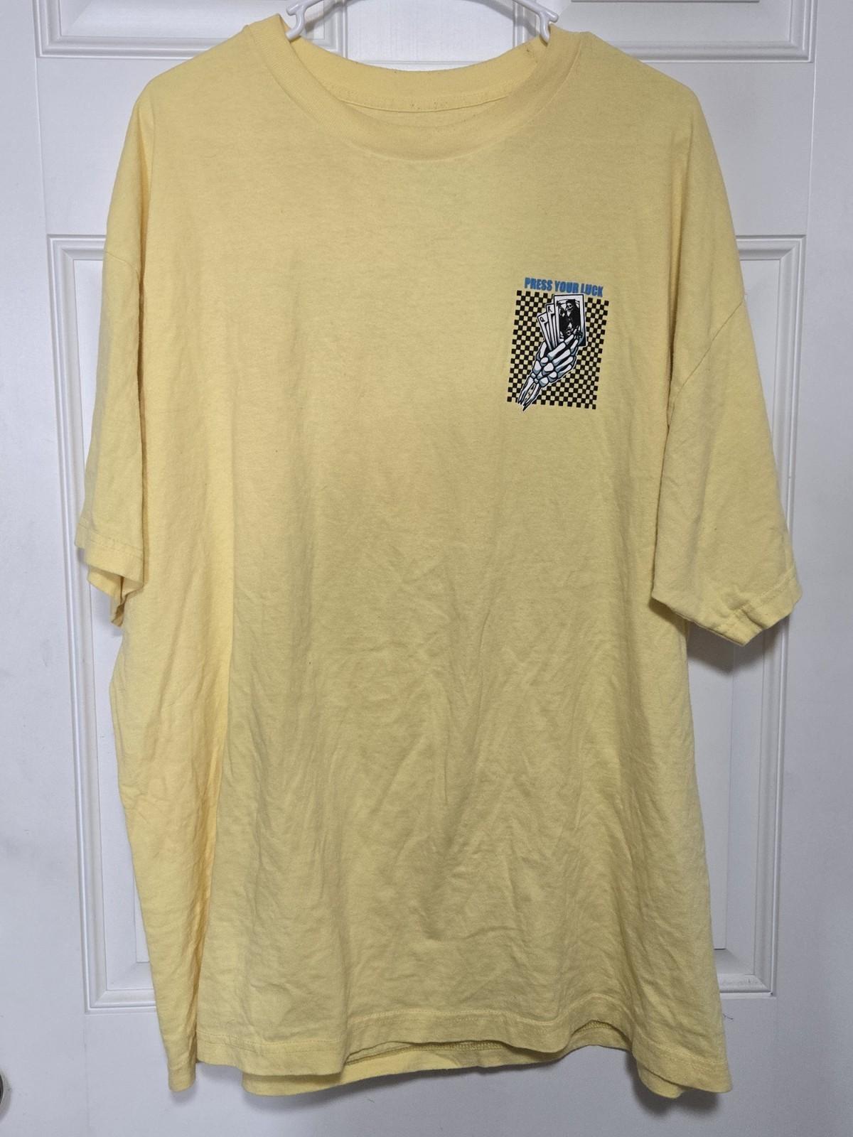 Rest Easy Shirt Mens Size XXL Press Your Luck Yellow Skate Unisex T-Shirt XXXL