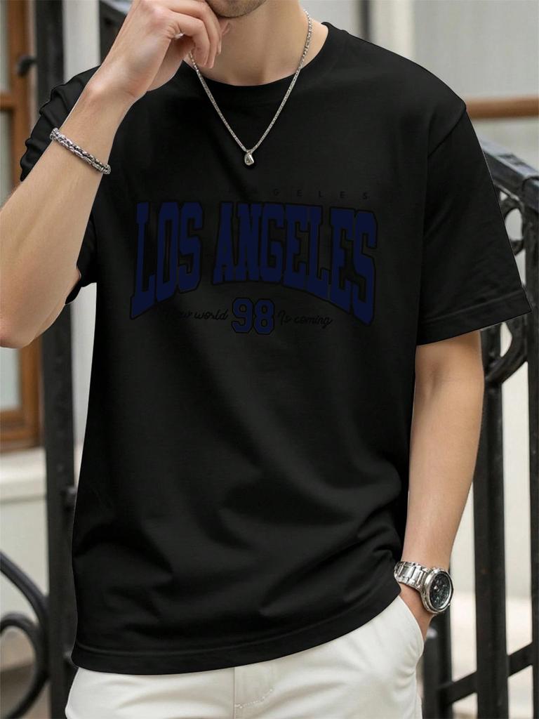 Famous City In The United States Print Men TShirt Trendy Casual Loose T Shirts Cotton Soft Streetwear Summer AllMatch Clothes