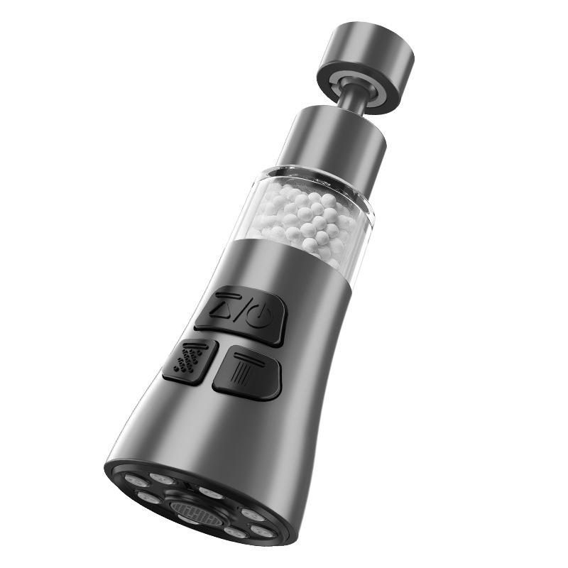 

Вращающийся на 360° кухонный смеситель, удлинитель, аэратор для ванной комнаты, 3-режимный фильтр для крана, экономайзер для распыления воды, кран для умывальника, насадка-барботер серый