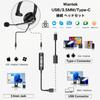 Wantek Headset Single Ear Noise Canceling Microphone Wired Headset Suitable for Web Voice Remote Home Work Professional Business PC Headphones