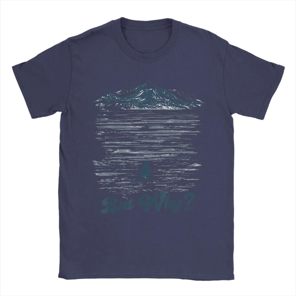 Unisex Tshirt But Why Penguin Mountain Novelty Pure Cotton Tees Short Sleeve T Shirts O Neck Clothing Gift Idea