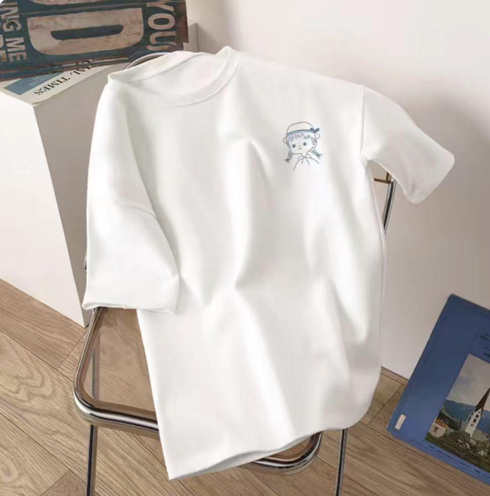 Women's Summer 2025 Pure Cotton Loose Slimming Short-Sleeve T-Shirt - New Fashion Niche Design