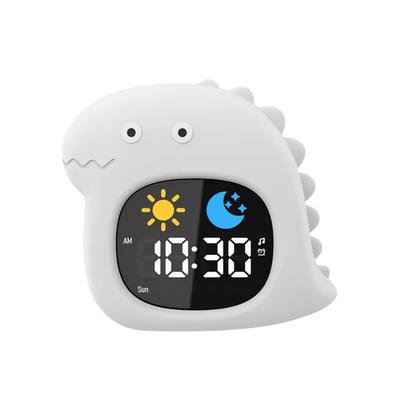 Animal-Shape Alarm Clock Light Adjustable Cute Sleep Training Clock Small Ornaments Pat Control Touch Night Light Toddler