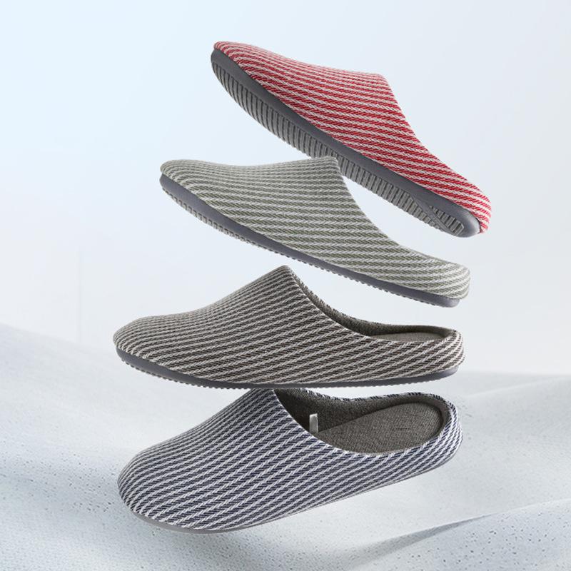 Herbst und Winter weiche Sohle offene Baumwoll- und Leinenpantoffeln Damen Holzboden rutschfest Indoor Zuhause maschinenwaschbar Haushaltsbaumwollpantoffeln