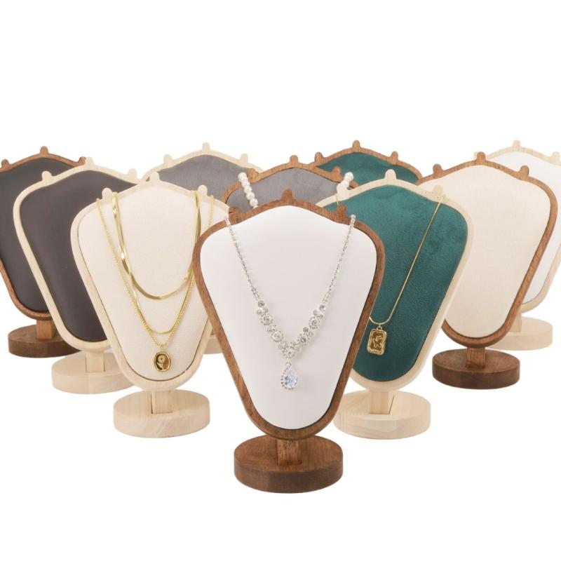 Elegante Robusto Espositore da Collana in Legno Piccolo Porta Busto per Gioielli Accessorio Portatile per Bancone Vetrina