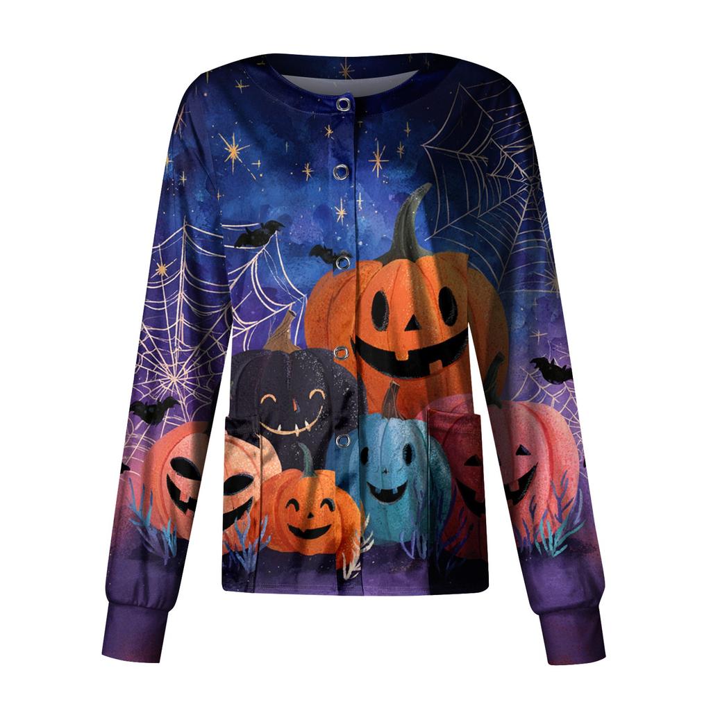 Women's Casual Long Sleeve Single Breasted  Printed Dry-nurse Top