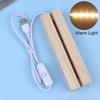 LED Rectangular Wooden Night Light Base Artistic Lamp With USB Powered Switch Suitable For Glass Art And Resin Decor