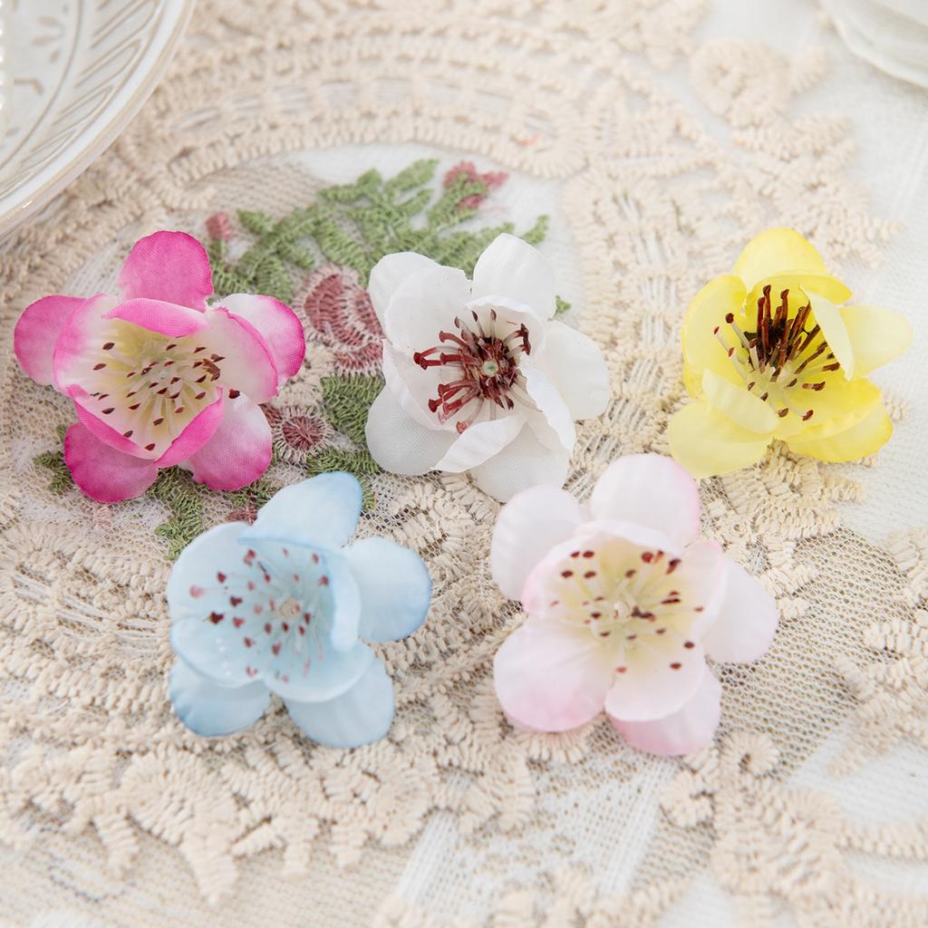 20/50 Stück Kleine Pfirsichblüten Künstliche Blumen Haus Zimmer Tischdeko Kranz Hochzeit Braut DIY Zubehör Kopfschmuck Brosche Geschenk