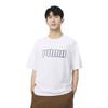 PUMA T Shirts Men's White Crew Neck Moderate Straight Fit 597900-52