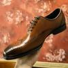 PJCMG New Spring/Autumn Luxury Handmade Lace-up Genuine Leather Dress Oxford Flat Original Brand Men Oxford Shoes