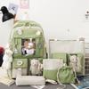INS High School Durable Five-Piece Backpack Set for Girls - Large Capacity, Double Shoulder Bag for Junior and Middle School Students