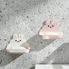 Cute Rabbits Soaps Box Holder Wall Mounted Punch Free Double-Layer Quick Drain Soaps Storage Case Bathroom Accessories