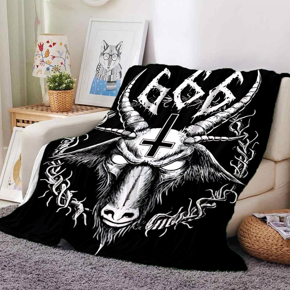 1 шт. 666 коза Плед Мягкий фланелевый, Уютный на все сезоны Полиэстер Идеально для дома, офиса 80cmx120cm