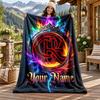 Cesta Flamengo Custom Name Flannel Blanket Personalized Soft Warm Plush Throw Blanket Customized Gift for Family Friends