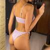 Wrinkled Crinkled Knotted Bikini Women Swimwear Female Swimsuit Two-pieces Bikini Set Brazilian Bather Bathing Suit Swim V5709