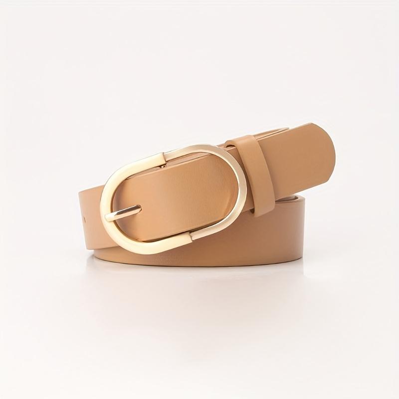 1pcs Women's Belt Fashion Classic Buckle PU Leather Belt Versatile Casual Golden Needle Buckle - Pair with Jeans, Pants, Dress