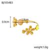 CARLIDANA New Fashionable Stainless Steel Ring High-End Daisy Colorful Zircon Flower Opening Adjustable Ring for Women Jewelry