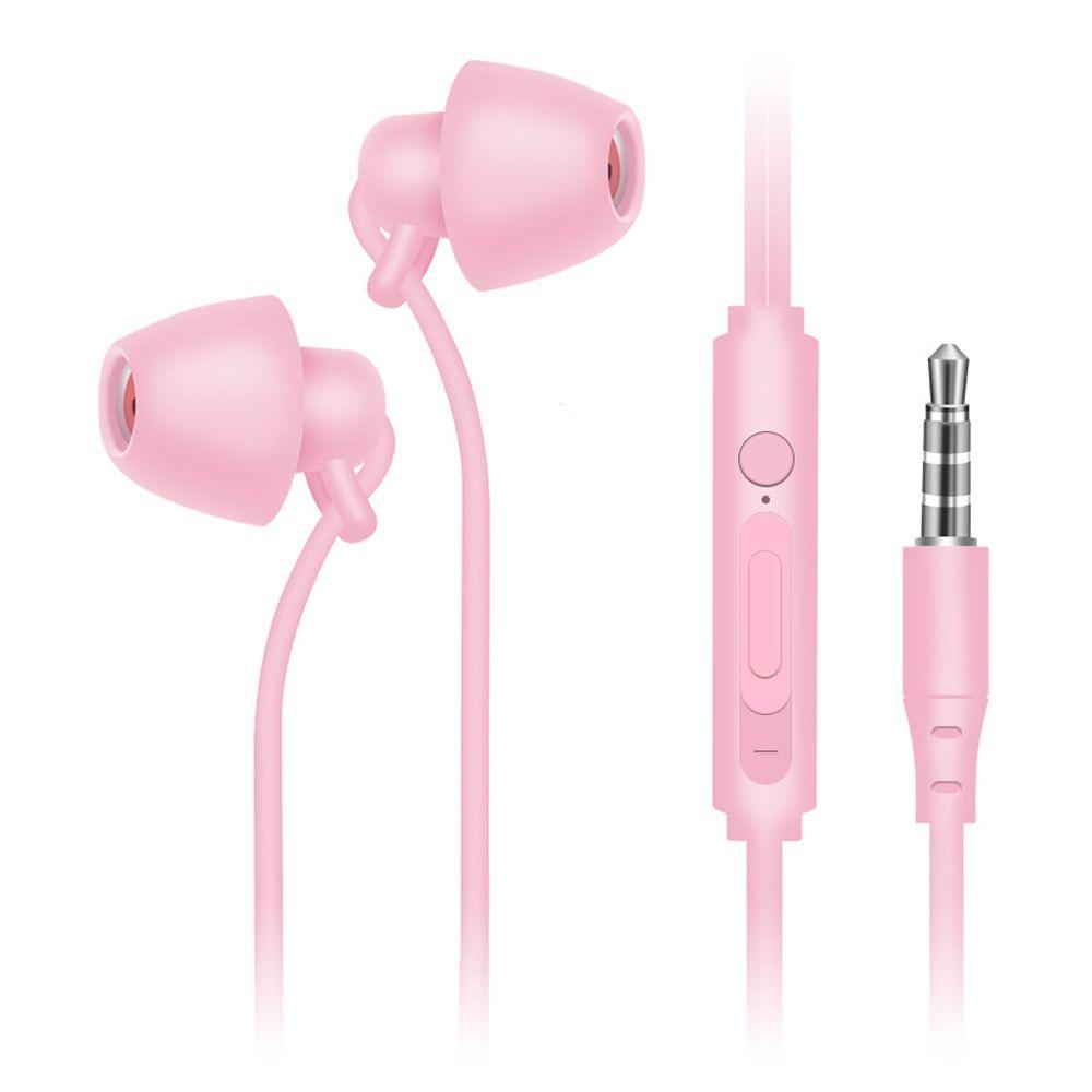 

Wired Control No Ear Pressure Sound Insulation Anti Noise ASMR Sleep Headste In-Ear Earphones In-Ear Earbuds Bass Earphones рожевий