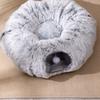 Soft Plush Foldable Cats Bed Tunnel with Space Saving Providing Warmth and Entertainment for Cats Indoor or Outdoors