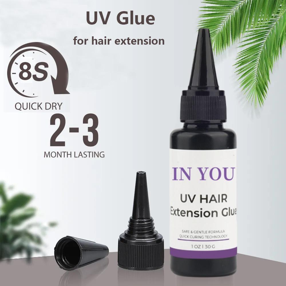 Professional UV Hair Extension Kit - Complete Salon System,UV Lamp, 30g Glue & Remover,Home Hair Salon Quality