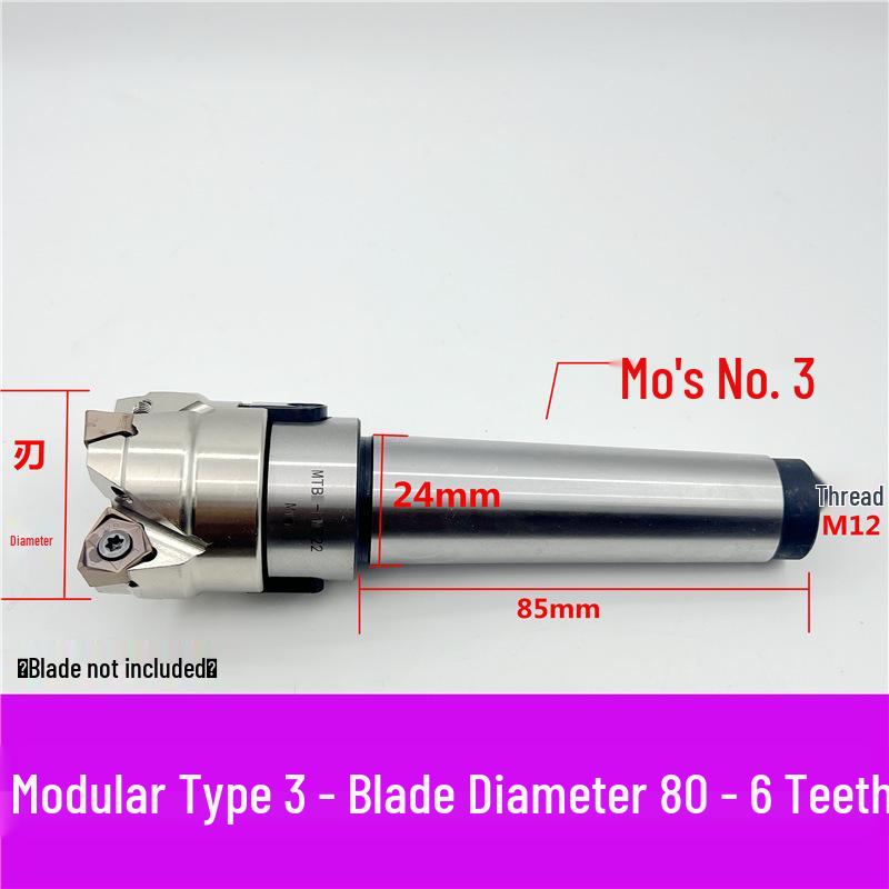MFWN90 High-Speed Hexagonal Heavy Cutting Milling Cutter with Double-Sided Insert, Morse Taper 4 Turret R8