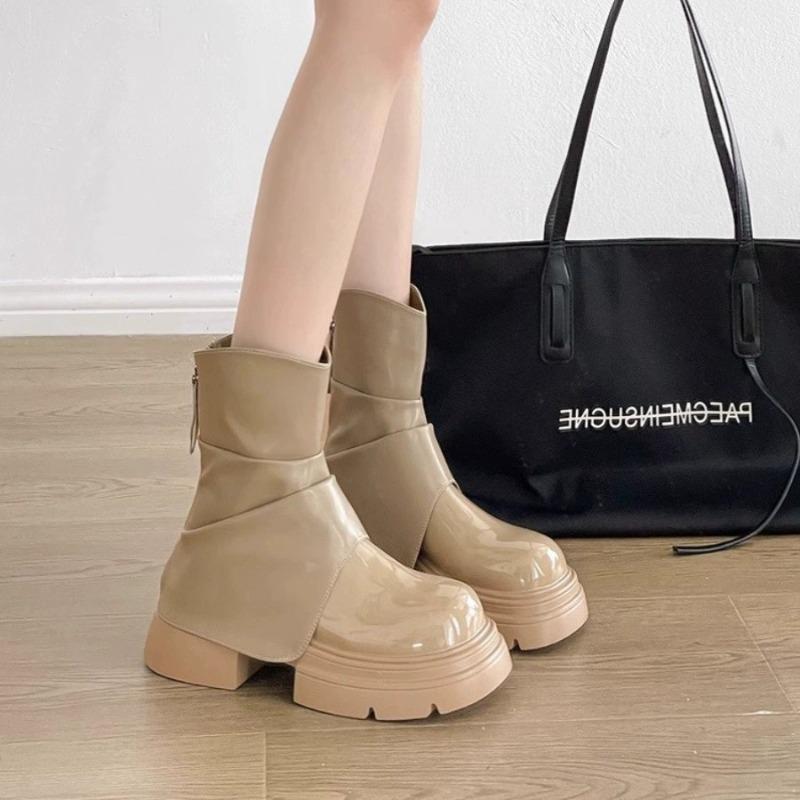 Small short boots women's new new muffin thick sole heightening winter women's shoes retro boots Martin boots