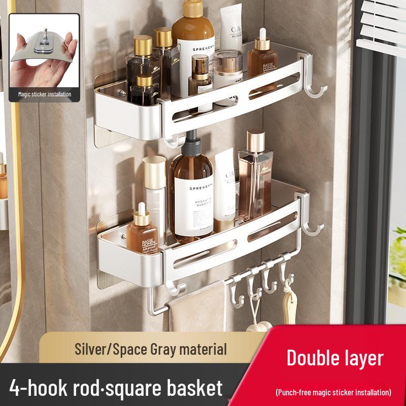 

Настенная полка для хранения в ванной комнате без сверления