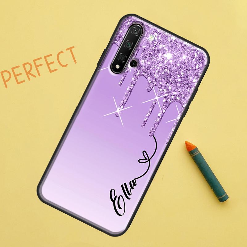 

Personalised Glitter Name Case For Huawei Nova Y90 Y70 Y61 Y60 9 10 SE Nova 5T 11i 8i 7i 3i P20 P40 P30 Lite P60 Pro P Smart 2019