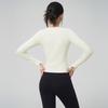 Women's Seamless Slimming Round Neck Long Sleeve Yoga Top - Breathable, Waist-Cinching Fitness Wear for Autumn and Winter