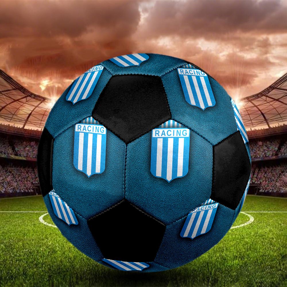 SIZE 5 Racing Club de Avellaneda Soccer Ball Colorful All Ages Machine Stitched PVC Competition Ready Durable High-Bounce