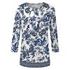 Women's Fashion Casual Round Neck 3/4 Sleeve Loose Printed T-Shirt Ladies Top