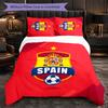 Spanien Nationalmannschaft 3-teiliges Bettwäsche-Set Weiches Bettbezug-Set mit Kissenbezügen Bedrucktes Schlafzimmer-Dekor-Set für Zuhause