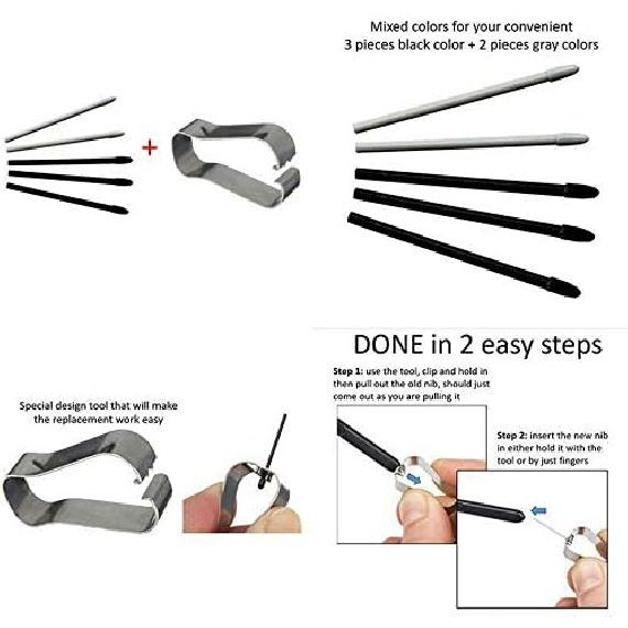 Galaxy Tab S4 Stylus Touch S Pen Replacement for Samsung Galaxy Tab S4 EJ-PT830B T835 T837 with OTG - C Type Adapter & Tips/Nibs (Black)