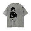 Heißes Anime Gally HUNTER×HUNTER Shizuku T-Shirt Vintage Gewaschenes T-Shirt Herren Damen Kleidung Oversized Polyester Kurzarm-T-Shirts