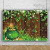 St. Patrick's Day Lucky Green Clover Photography Background, Rainbow Coins St. Patrick's Day Party Banner Photography Background16